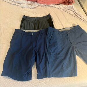 3 Pairs Men’s Under Armour Shorts 34 Bundle